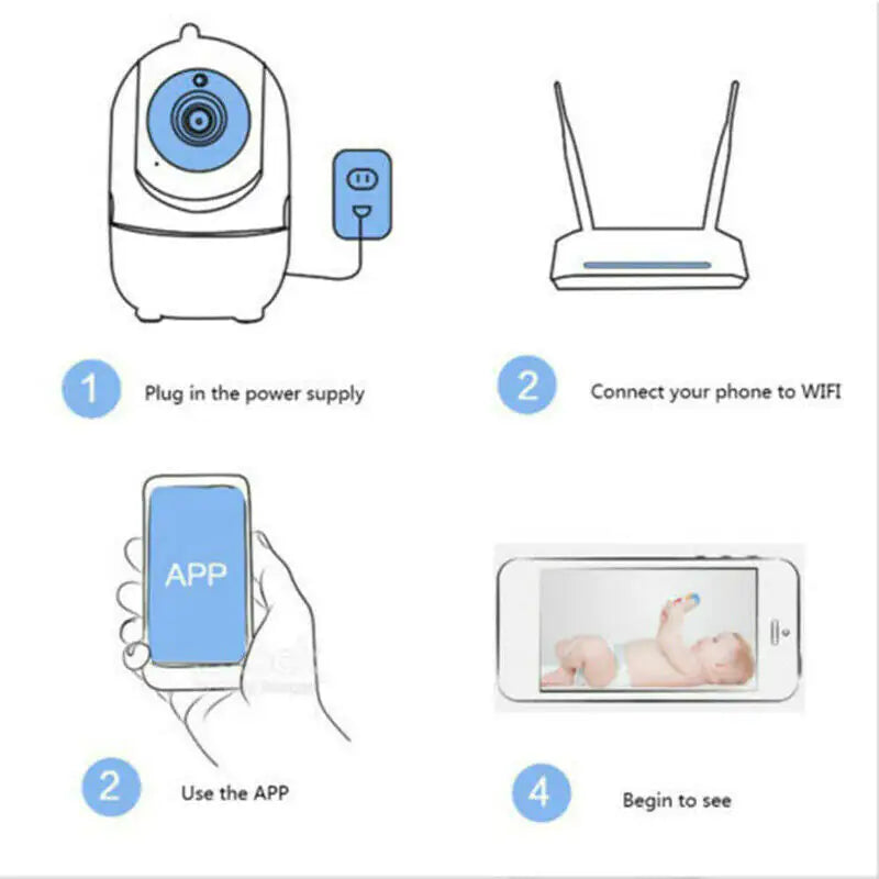1080P WiFi Home Security Camera – Night Vision for Baby & Pet Monitoring
